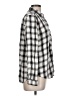 American Eagle Outfitters Checkered-gingham Silver Long Sleeve Button-Down Shirt Size L - photo 4