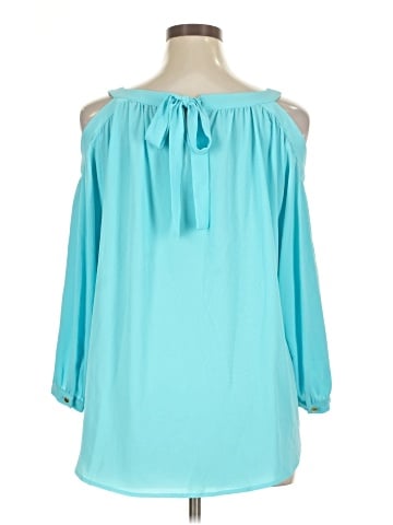 Kaari Blue 3/4 Sleeve Blouse (view 2)