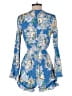 Design Lab Lord & Taylor 100% Rayon Paisley Blue Romper Size S - photo 2