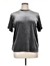 DAZY Metallic Silver Short Sleeve Top Size XL (estimated) - photo 1