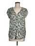 Unbranded 100% Polyester Paisley Green Short Sleeve Blouse Size M - photo 1