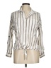 Tribal 100% Rayon Stripes Ivory Long Sleeve Blouse Size M - photo 1