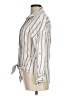 Tribal 100% Rayon Stripes Ivory Long Sleeve Blouse Size M - photo 5