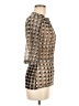 Mexx Metallic Silver 3/4 Sleeve Blouse Size M - photo 4
