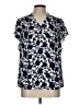 Counterparts 100% Polyester Blue Short Sleeve Blouse Size L - photo 1