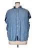 J. McLaughlin Blue Sleeveless Button-Down Shirt Size XL - photo 1