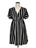 Unbranded 100% Polyester Stripes Black Casual Dress Size 1X - photo 1