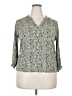Monday Fun 100% Rayon Green 3/4 Sleeve Blouse Size XXL - photo 1