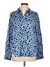 Maison d' Amelie Animal Print Blue Long Sleeve Blouse Size L - photo 1