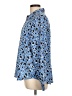 Maison d' Amelie Animal Print Blue Long Sleeve Blouse Size L - photo 5