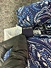 Lands' End 100% Cotton Paisley Blue Long Sleeve Button-Down Shirt Size M - photo 8