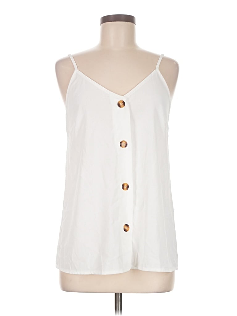 Pre-owned Unbranded Sleeveless Blouse In White