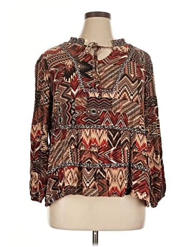 Tru Luxe Jeans Long Sleeve Blouse (view 1)