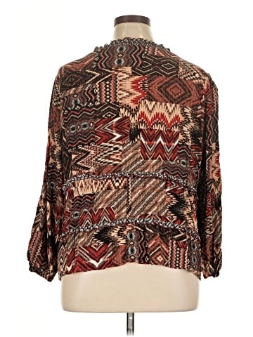 Tru Luxe Jeans Long Sleeve Blouse (view 2)