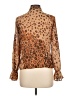 Apostrophe 100% Polyester Animal Print Brown Long Sleeve Blouse Size 10 - photo 2
