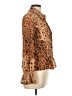 Apostrophe 100% Polyester Animal Print Brown Long Sleeve Blouse Size 10 - photo 4