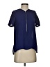 The Kooples 100% Silk Blue Short Sleeve Silk Top Size S - photo 1