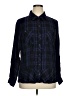 CAbi 100% Rayon Plaid Blue Long Sleeve Button-Down Shirt Size XL - photo 1