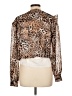 Blue Life 100% Polyester Animal Print Brown Long Sleeve Blouse Size L - photo 2