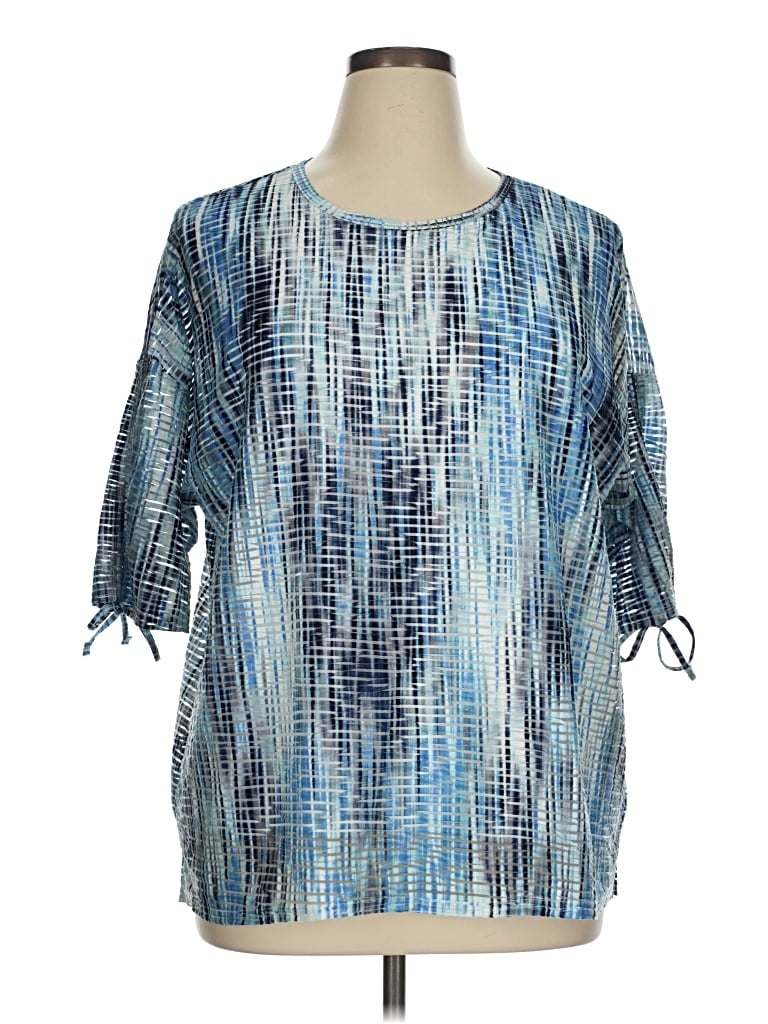 Pre-owned Bonworth 3/4 Sleeve Blouse In Blue