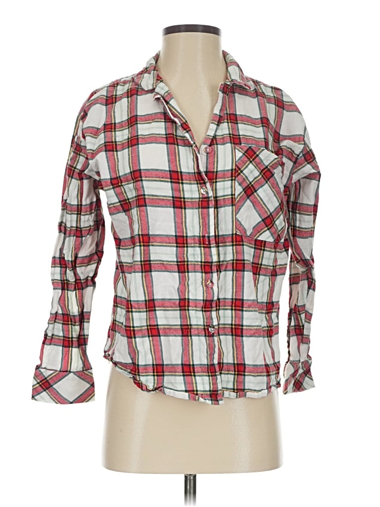 Pre-owned Auden Long Sleeve Button Down Shirt In Red