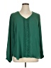 Torrid 100% Polyester Green Long Sleeve Blouse Size 1X Plus (1) - photo 1