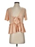 Unbranded Tan Short Sleeve Blouse Size S - photo 1