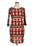 DGNY Print Red Casual Dress Size 1X - photo 1