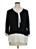 Elle Color Block Black 3/4 Sleeve Blouse Size XL - photo 1
