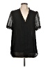 Unbranded 100% Polyester Black Short Sleeve Blouse Size L - photo 1
