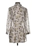 CAbi 100% Polyester Floral Silver 3/4 Sleeve Blouse Size XS - photo 2