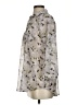CAbi 100% Polyester Floral Silver 3/4 Sleeve Blouse Size XS - photo 5