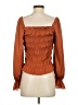 A New Day 100% Polyester Orange Long Sleeve Blouse Size S - photo 2