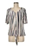Late August Silver Short Sleeve Blouse Size M - photo 1