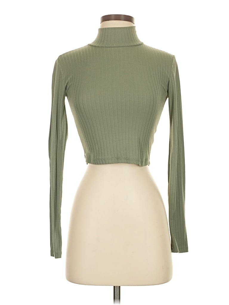 Pre-owned Ardene Long Sleeve Turtleneck In Green