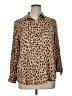 Chico's 100% Modal Animal Print Tan Long Sleeve Blouse Size XL (3) - photo 1