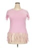 ON FIRE 100% Cotton Pink Short Sleeve Top Size 2X - photo 1