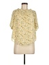 Pleione 100% Polyester Yellow Short Sleeve Blouse Size M - photo 1