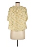 Pleione 100% Polyester Yellow Short Sleeve Blouse Size M - photo 2