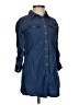 Assorted Brands 100% Cotton Blue 3/4 Sleeve Button-Down Shirt Size 10 - 12 - photo 1