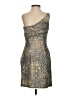Scala 100% Silk Metallic Silver Cocktail Dress Size 0 - photo 2