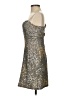 Scala 100% Silk Metallic Silver Cocktail Dress Size 0 - photo 5