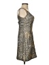 Scala 100% Silk Metallic Silver Cocktail Dress Size 0 - photo 4