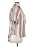 Assorted Brands 100% Rayon Stripes Ivory Short Sleeve Blouse Size XL - photo 4