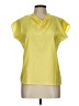 Impressions 100% Polyester Yellow Short Sleeve Blouse Size 12 - photo 1