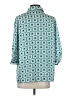 Smythe 100% Polyester Print Teal 3/4 Sleeve Blouse Size XS - photo 2