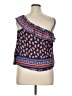 Xhilaration Blue Sleeveless Blouse Size XL - photo 2