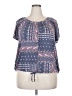 Meri Skye Blue Short Sleeve Blouse Size 2X - photo 1