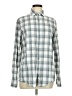 Tasso Elba Plaid Silver Long Sleeve Button-Down Shirt Size M - photo 1