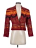 Ellen Tracy Chevron-herringbone Red Blazer Size P (estimated, petite) - photo 1